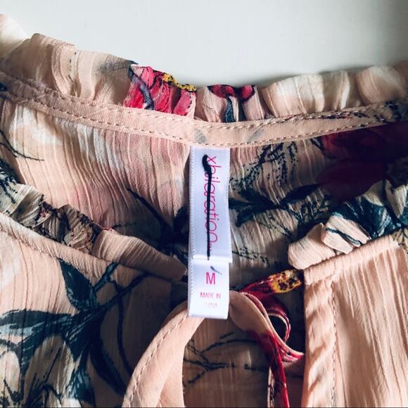 NEW Xhilaration Women's M Floral Pink Flowy Dress Chiffon Spring - Picture 8 of 12